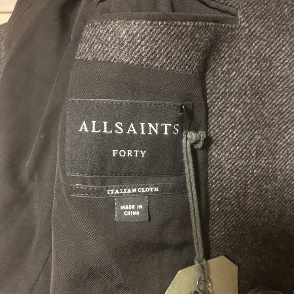 All Saints Charcoal Grey Laurel Coat - Picture 3 of 4